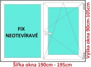 Okna FIX+OS SOFT rka 190 a 195cm x vka 90-105cm